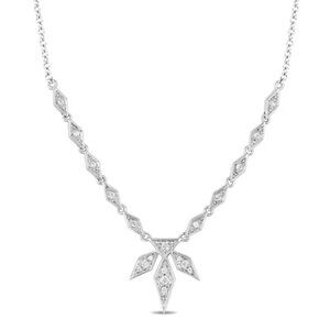 Enchanted Disney Elsa 1/5 CT. T.W. Diamond Snowflake Necklace in 10K White Gold